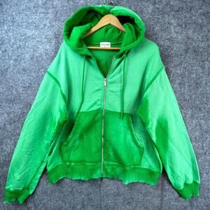 Cotton Citizen Bronx Hoodie Mens XL Kelly Green Distressed Ombre Full Zip